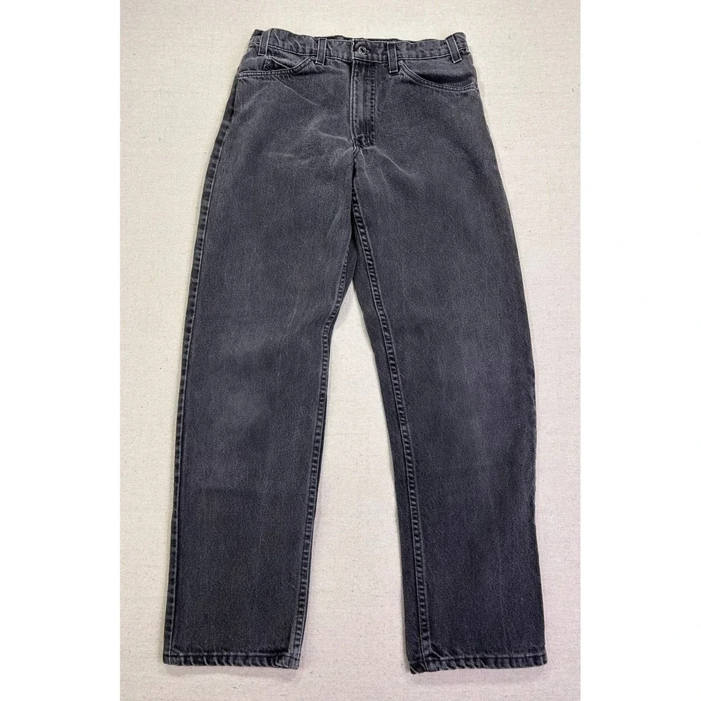 Vintage 90s Levis 553 WHITE TAB Relaxed Fit Straight Jeans Black Denim USA 32